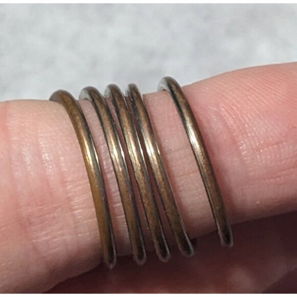 Copper And Silver Tone Metal Coil Ring Size 7 - Picture 15 of 16